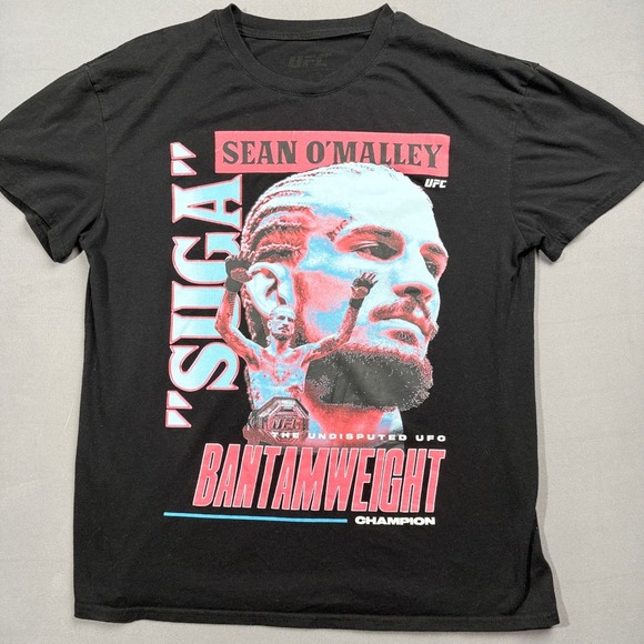 Sean O'Malley UFC Bantamweight Champion Black Graphic Print T-Shirt Large - Picture 1 of 3